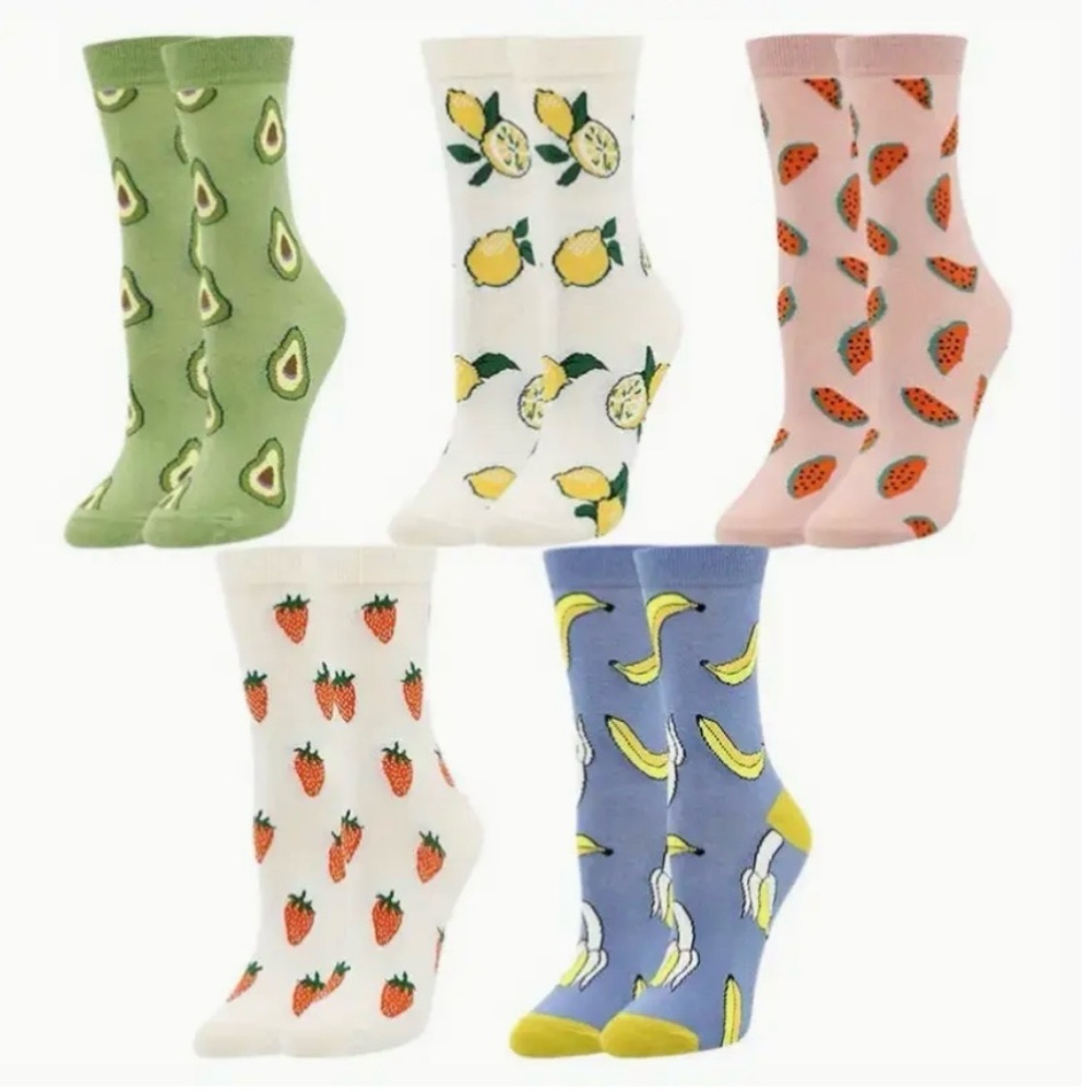 Naked Hanger Fun novelty fruit socks pack of 5
